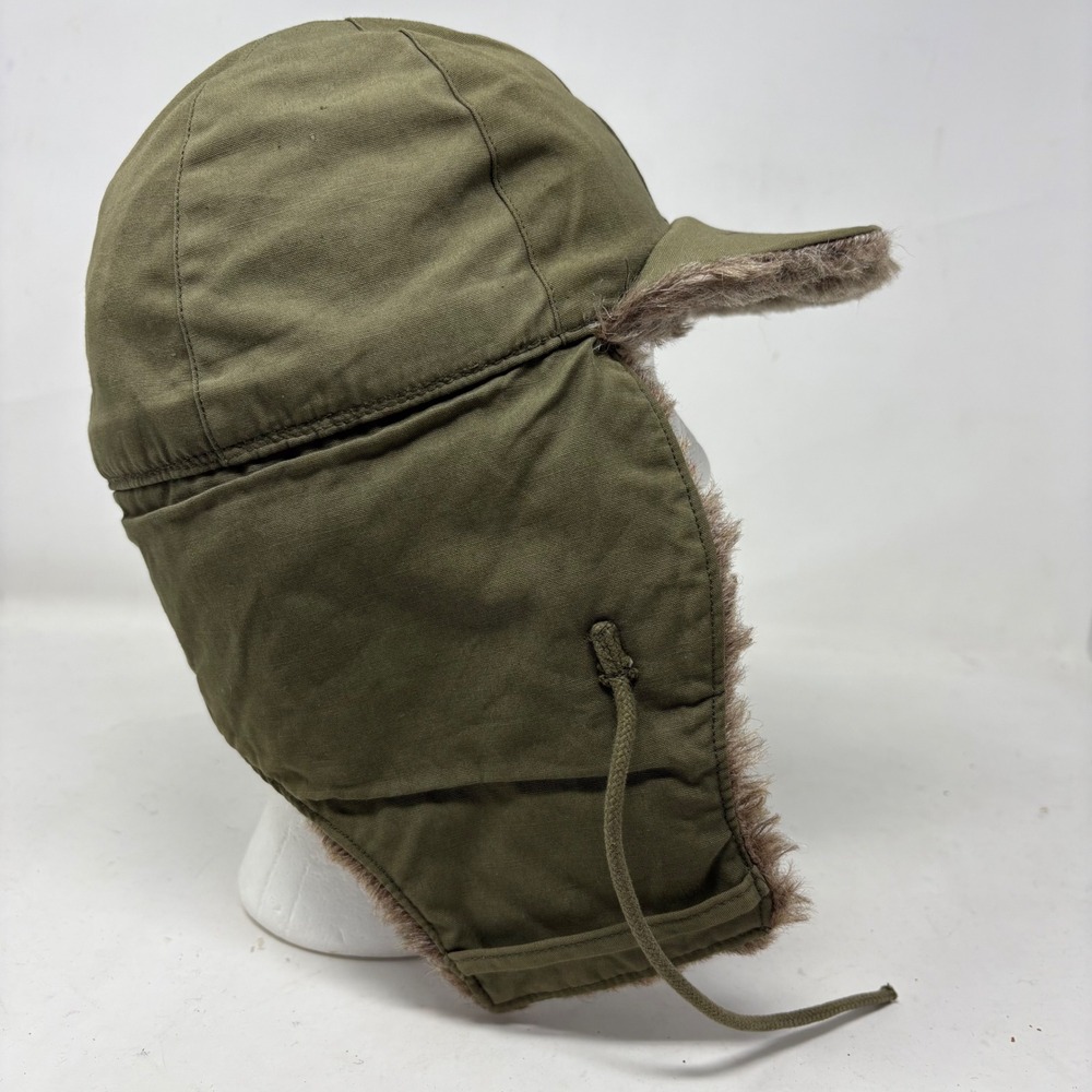Vintage Military Trapper Hat Olive Green 6 1/2 - Picture 4 of 7